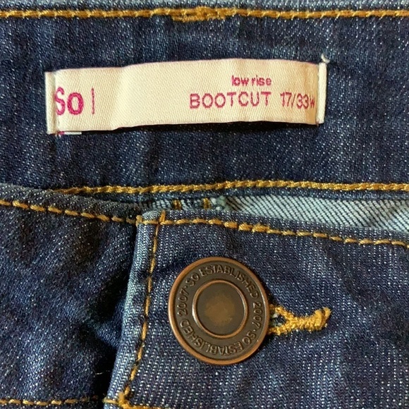 Women’s SO jeans Bootcut Size 17/33 low rise - Picture 5 of 7